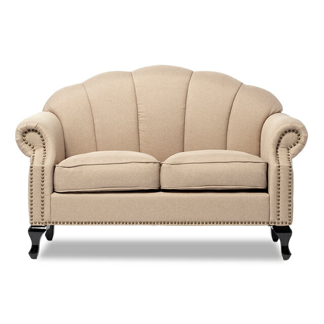 Shellfa シェルファ ソファ ソファー 2人掛け 2人 2人用 2人掛けソファ アンティーク ソファ ロマンチック 姫系 アンティーク調 リネン ベージュ おしゃれ カジュアル ロココ インテリア VS2F53K