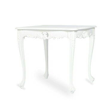 【テーブル スクエアテーブル ダイニングテーブル 白家具 ロココ調家具】 カフェ家具 木製 猫脚 ロマンチック 姫系 VTA4235-9-18