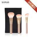 【マラソン P5倍+100円クーポン】SIXPLUS メイクブラシセット ブラシセット ローズゴールドメイクブラシ3本セット Sakuraシリーズ 収納 化粧筆...