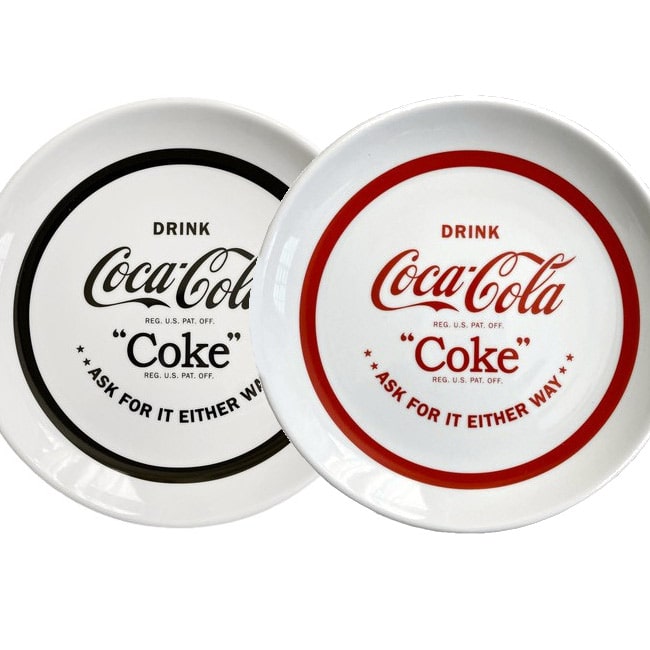 コカ・コーラCOCACOLA陶器プレート お皿 レッド ブラック おしゃれ カジュアル アメリカ 9705852
