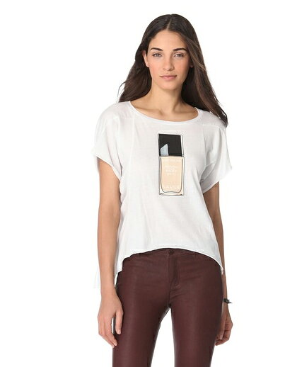 LAセレブ愛用ブランドSauceソースドレープがエレガント♪コスメTシャツ　インポート　ホワイト　白　変形Tシャツ　レディース　春　夏　秋　冬　おしゃれ　かわいい vivid-vivid-10005367 vivid-vivid サンプル画像2