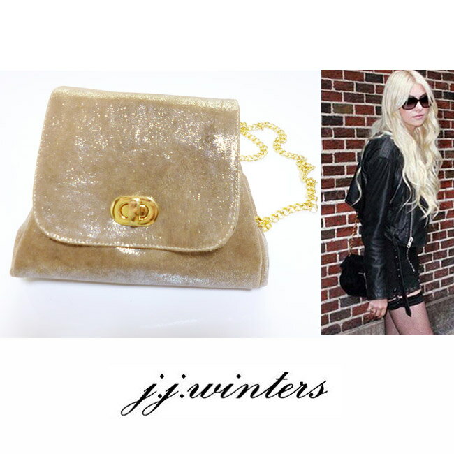 LAセレブ 愛用ブランド jjwinters ジェイジェイウィンターズ Lady Turnlock Purse ポシェット ゴールド ミニバッグ クラブやフェスに！ インポート リアルレザー 本革 斜め掛け クロスボディー ショルダーバッグ