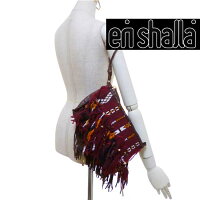 モロッコでのハンドメイド!Enshallaエンシャーラウールやレザーのフリンジがキュートな斜めがけにもクラッチにもできちゃうバッグ♪bag645ブラウンウエスタンネイティブ