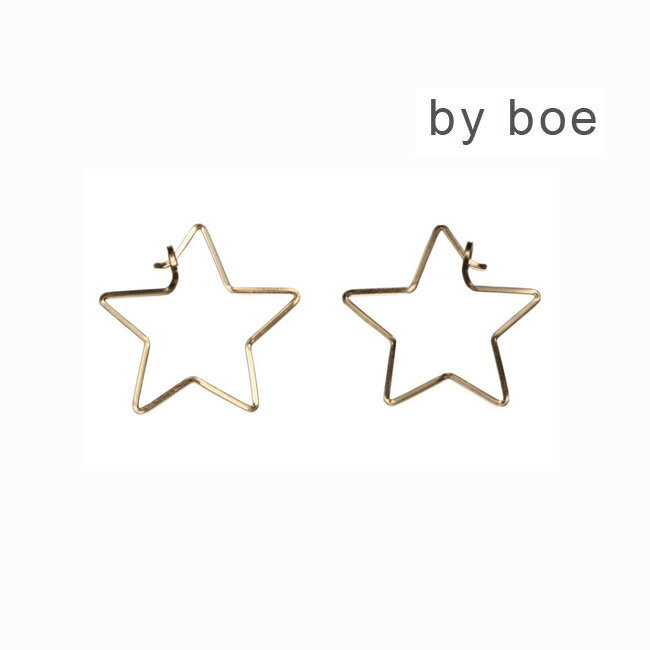 LAセレブ愛用ブランドby boeバイボーハンドメイド感がキュート♪スターピアスMini Starbright Earrings E357mini　バイ・ボー　byboe　シンプル　ワイヤー　星　おしゃれ　かわいい　ゴールド　インポート