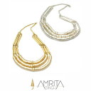 Amrita singh jewelry アムリタサインジュエリー 3 Strand Capsule ネックレス アメリカ インポート ゴールド シルバー ロン...