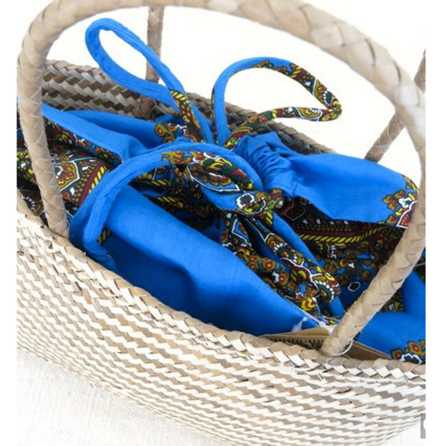 エスニックプリントかごバッグインナー 巾着 カゴバッグ インナーバッグ アフリカン柄 12312668 カラフル