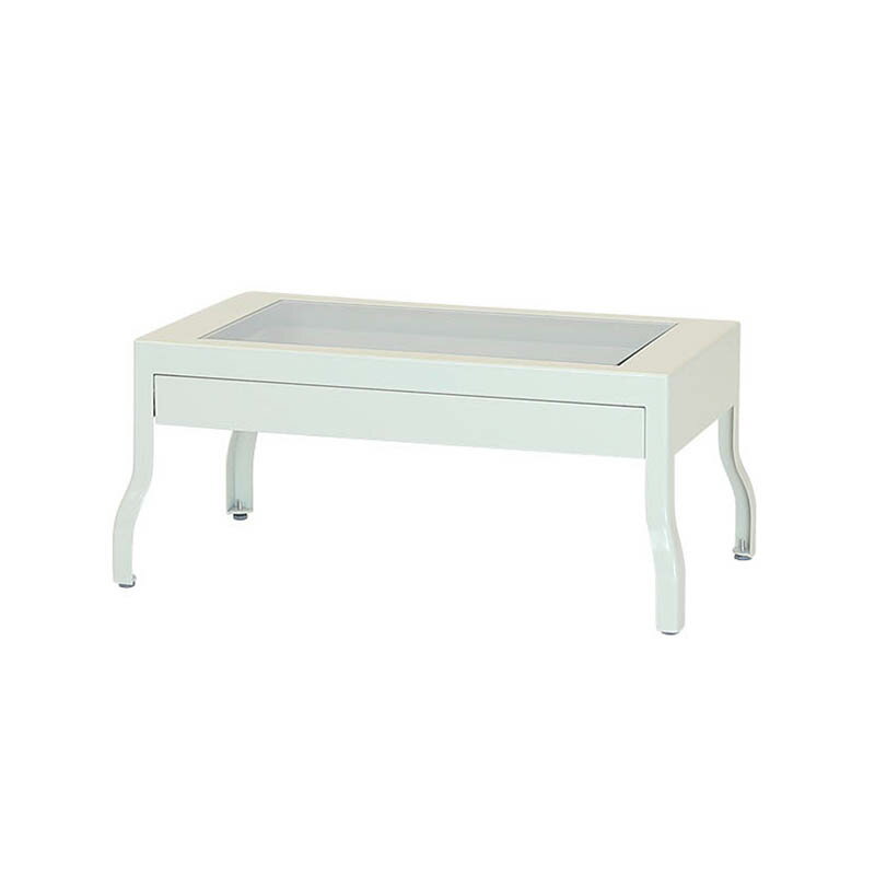 100-192-9-IVORY OLIVE DRAB LOW TABLE 90 送料無料 LOW CABINET RAW ローキャビネット アンティーク 店舗内装 強化ガラス DOLTON ダルトン CT