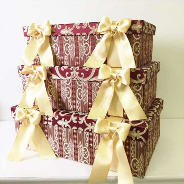 ジェニファーテイラー BOX ボックス 3ヶセット 小物入れ 収納 高級 おしゃれ かわいい エステ ネイル Poinsettia/RE Jennifer Taylor 32718BX