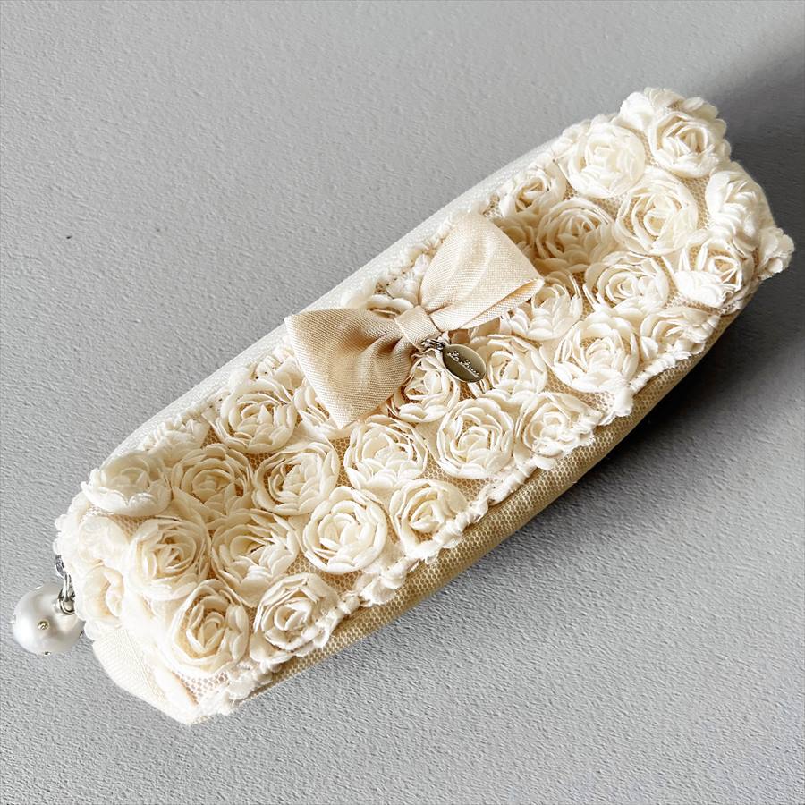 ミニローズペンケース バラ 薔薇 ローズ柄 ポーチ シニアグラスケース 2色展開