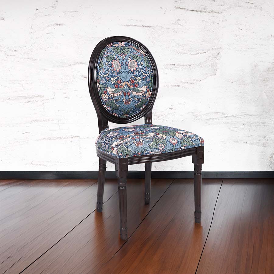 クラシックスタイル サイドチェア いちご泥棒 Strawberry Thief パーソナルチェア ダイニングチェア コンパクト 一人掛け 椅子 木製 天然木