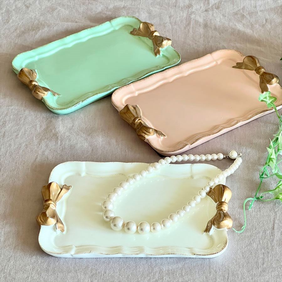 【5％OFFクーポン｜20日20時〜27日1時59分までの期間限定】プリンセスインテリア リボントレー 中 クラ..