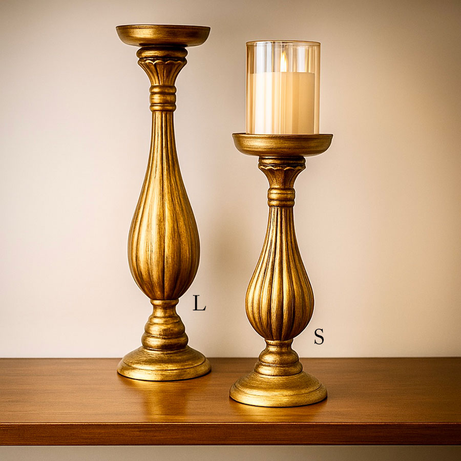 2サイズ展開 ゴールド キャンドルホルダー クラシカルデザイン L 高さ39.5cm キャンドル キャンドルスタンド ?燭立て モダン インテリア ゴシック