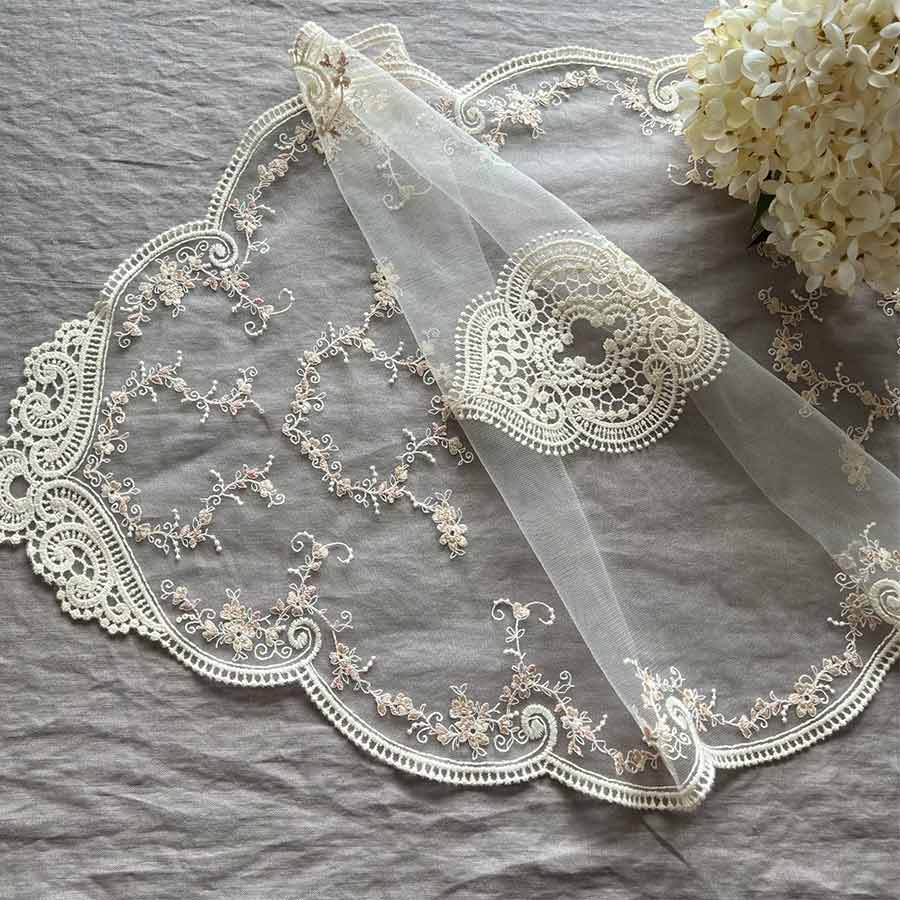 テーブルセンター 50×90cm フレンチレース 刺繍 姫系 プリンセス クラシック おしゃれ かわいい ロココ アンティーク調 ヴィクトリアン