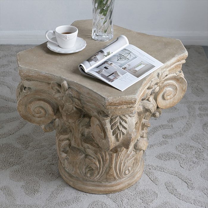 ペデスタル サイドテーブル 輸入家具 インテリア ヨーロピアン クラシック おしゃれ かわいい シャビーシック ロココ アンティーク調 ヴィクトリアン