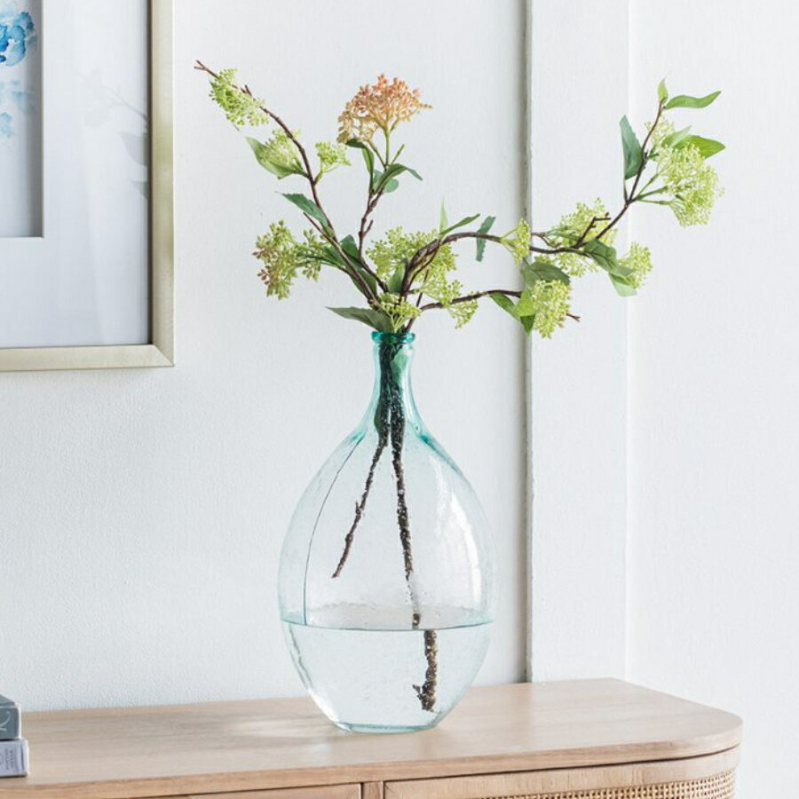 【半額セール!9900円→4950円】シャビーシック ガラス花瓶 ブルー Lサイズ フラワースタンド