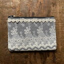 【5%OFFクーポン】11日01時59分までの期間限定クーポン| candide 2サイズ展開 フラットポーチS 12×18cm レース 大人甘め フレンチシック ギフト(4)