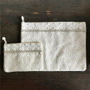 cotton tulle フラットポーチ L 22x30cm 小物入れ 化粧ポーチ コスメ マルチポーチ おしゃれ かわいい 大きめ バッグインバッグ(4)