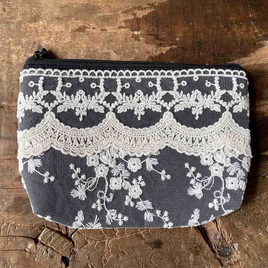 maria veil black マリアベージュブラックシリーズ レースポーチ メイクポーチ コスメ 持ち歩き 化粧品..