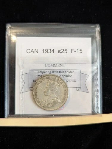 1934 Coin Mart Graded Canadian, 25 Cent, **F-15**商品について原産国：カナダ流通/非流通：流通額面：25セント組成：銀純度：0.8グレード：F 15認定：Coin Mart注意事項以下の注意事項をご理解のうえ、ご購入ください。◆ 鑑定グレード・真贋について当店では、PCGS・NGC など主要鑑定機関の評価基準を基準に商品情報を記載しております。鑑定済み商品の場合、鑑定番号（Cert No.）で真贋確認が可能です。未鑑定品は、あくまで当店の知見に基づく評価となり、鑑定結果を保証するものではございません。◆ アンティーク特有の状態についてアンティークコイン・紙幣は、経年による小傷・変色・シミ・汚れなどがある場合がございます。コンディションは写真と説明文でできる限り正確にお伝えしておりますが、細部にこだわる方はご購入前にお問い合わせください。◆ 付属品についてコインボックス・証明書（COA）などの付属品は、商品説明に記載がある場合のみ同梱されます。記載がない場合は付属しませんので、あらかじめご確認ください。◆ 在庫状況について 当店の商品は海外から取り寄せております。ご購入のタイミングによっては在庫切れとなる場合がございます。その際はご連絡のうえ、ご注文をキャンセルさせていただく場合がございますので、あらかじめご了承ください。 ◆ 価格変動について 希少性の高い商品は市場価格の変動により、追加料金をお願いする場合がございます。追加料金に同意いただけない場合には、ご注文のキャンセルが可能ですので、ご安心ください。◆ 配送について お届けまでに通常2〜3週間ほどかかります。 海外の祝日や天候、税関手続きにより通常より配送が遅れる可能性がございます。 ◆ ご注文後の取り扱いご注文と同時に商品のお取り寄せを開始するため、ご注文確定後にお客様都合によるキャンセルは承っておりません。予めご了承下さい。◆ 保証について 商品説明に英語で「保証（warranty）」と記載があっても、日本国内では適用されませんのでご了承ください。 当店では、商品到着後7日以内の初期不良に限り、対応させていただきます。 （返品規約の詳細については、楽天市場内の会社概要欄下部をご参照ください。）◆ 商品の色・素材感について 撮影環境やモニター設定により、実際の商品と色味や質感が異なる場合がございます。 ◆ その他サービスについて 海外製品の輸入代行も承っております。ショップに掲載されていない商品でもお探し可能ですので、お気軽にご相談ください。 尚、業者販売（業販）や複数購入の場合、割引対応も可能です。ご希望の方はお問い合わせください。