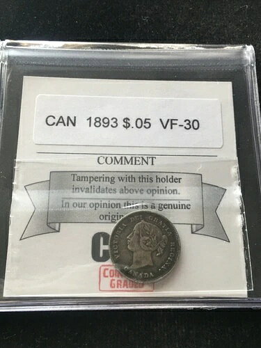 1893 Coin Mart Graded Canadian, ?5 Cent, **VF-30**商品について原産国：カナダ流通/非流通：流通額面：5セント材質：銀発行年：1893年純度：0.925グレード：VF 30認定：Coin Mart注意事項以下の注意事項をご理解のうえ、ご購入ください。◆ 鑑定グレード・真贋について当店では、PCGS・NGC など主要鑑定機関の評価基準を基準に商品情報を記載しております。鑑定済み商品の場合、鑑定番号（Cert No.）で真贋確認が可能です。未鑑定品は、あくまで当店の知見に基づく評価となり、鑑定結果を保証するものではございません。◆ アンティーク特有の状態についてアンティークコイン・紙幣は、経年による小傷・変色・シミ・汚れなどがある場合がございます。コンディションは写真と説明文でできる限り正確にお伝えしておりますが、細部にこだわる方はご購入前にお問い合わせください。◆ 付属品についてコインボックス・証明書（COA）などの付属品は、商品説明に記載がある場合のみ同梱されます。記載がない場合は付属しませんので、あらかじめご確認ください。◆ 在庫状況について 当店の商品は海外から取り寄せております。ご購入のタイミングによっては在庫切れとなる場合がございます。その際はご連絡のうえ、ご注文をキャンセルさせていただく場合がございますので、あらかじめご了承ください。 ◆ 価格変動について 希少性の高い商品は市場価格の変動により、追加料金をお願いする場合がございます。追加料金に同意いただけない場合には、ご注文のキャンセルが可能ですので、ご安心ください。◆ 配送について お届けまでに通常2〜3週間ほどかかります。 海外の祝日や天候、税関手続きにより通常より配送が遅れる可能性がございます。 ◆ ご注文後の取り扱いご注文と同時に商品のお取り寄せを開始するため、ご注文確定後にお客様都合によるキャンセルは承っておりません。予めご了承下さい。◆ 保証について 商品説明に英語で「保証（warranty）」と記載があっても、日本国内では適用されませんのでご了承ください。 当店では、商品到着後7日以内の初期不良に限り、対応させていただきます。 （返品規約の詳細については、楽天市場内の会社概要欄下部をご参照ください。）◆ 商品の色・素材感について 撮影環境やモニター設定により、実際の商品と色味や質感が異なる場合がございます。 ◆ その他サービスについて 海外製品の輸入代行も承っております。ショップに掲載されていない商品でもお探し可能ですので、お気軽にご相談ください。 尚、業者販売（業販）や複数購入の場合、割引対応も可能です。ご希望の方はお問い合わせください。