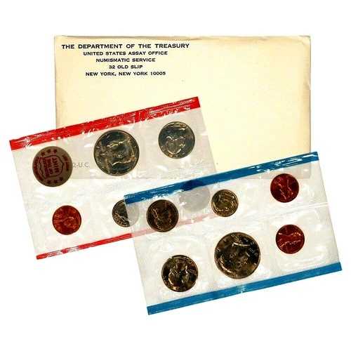 1972年米国造幣局発行の未使用コインセット（政府発行のオリジナルパッケージ入り）