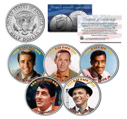 RAT PACK カラライズ JFK 1/2ドル 5コインセット シナトラ ディーン マーティン サミー デイビス Jr-