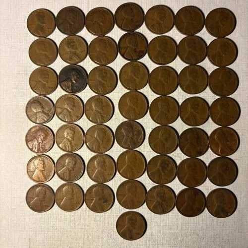 1923年リンカーン・ウィートセント50枚ロール（流通品、写真参照）