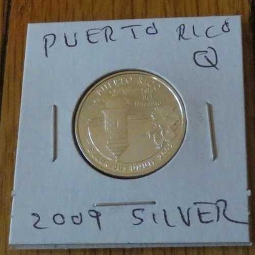 2009年プエルトリコ銀貨プルーフ25セント硬貨（米国領土25セント硬貨）ワシントン