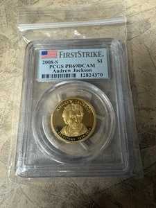 2008年Sミント 1ドル硬貨 ファーストストライク PCGS PR69DCAM アンドリュー・ジャクソン大統領記念ドル