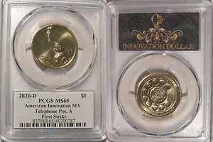 2020年 D イノベーション ドル $1 MA 電話 PCGS MS65 ファーストストライク ポジション A