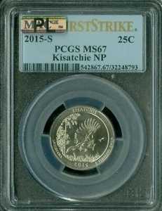 2015 S キサッチー クォーター PCGS MS67 PL FS 3枚のみ より優れたMAC SPOTLESS *