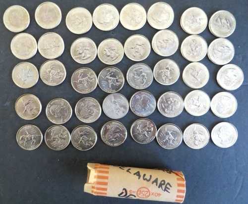 1999年 ワシントン・クロッシング・デラウェア記念 25セント硬貨 40枚ロール UNC Pミント