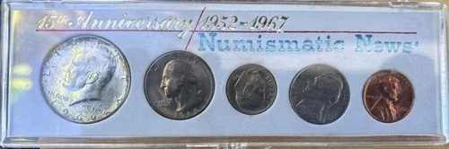 1966年米国コインセット15周年記念貨幣学ニュース1952年1967年ケネディ50セント硬貨