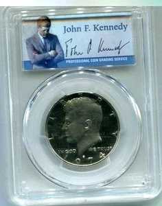 1974年Sミント ケネディハーフダラー50セント硬貨 PCGS PR69DCAM ポートレート署名ラベル