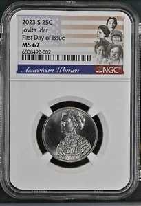 FDOI 2023年発行初日 S ジョビタ・イダル AWQ アメリカ人女性クォーター NGC MS 67
