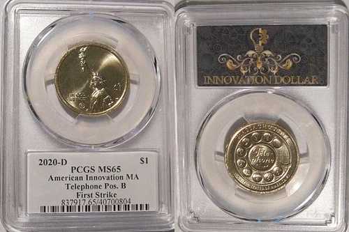 2020年 D イノベーション ドル $1 MA 電話 PCGS MS65 ファーストストライク ポジション B