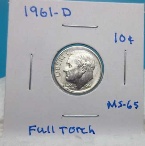 1961年Dミント ルーズベルトダイム 10セント硬貨 / 銀90% / 未使用品