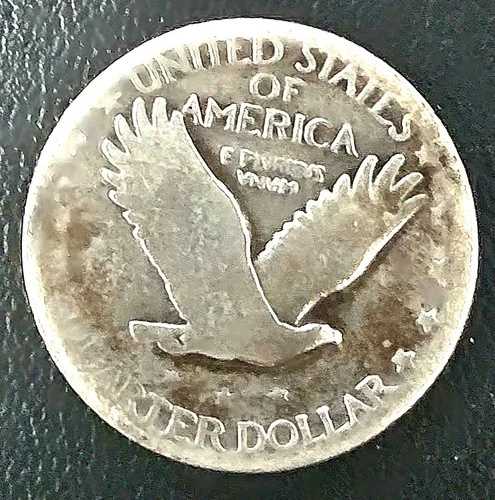 1927年 フィラデルフィア造幣局発行 米国スタンディング・リバティ クォーターダラー 0.1808トロイオンス銀貨
