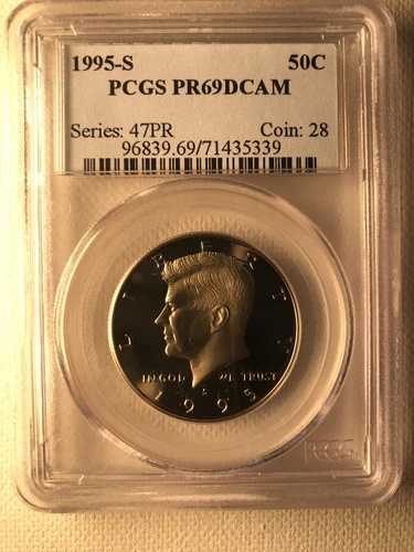 1995-S 50セント ケネディハーフダラー PCGS PR69DCAM インターセプトシールドホルダー付き！