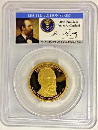 2011年Sミント ジェームズ・ガーフィールド PCGS PR70DCAM 署名ラベル付き 大統領ドル