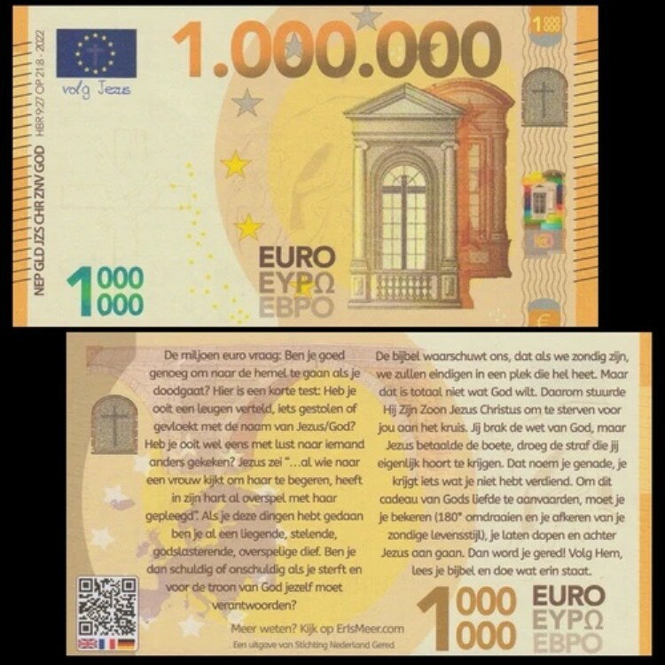 ??欧州連合発行 宗教金貨 1,000,000 百万ユーロ 「Volg Jezus」 UNC 5 枚