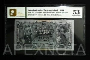  オランダ領インド 10 グルデン 1939 P79 AU 53 UNC ファンシーローテータについて