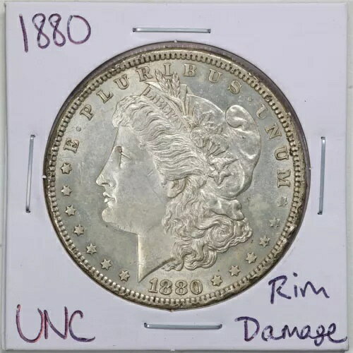 1880年 1ドルモルガン銀貨（縁の損傷あり UNCディテール付き） 2264