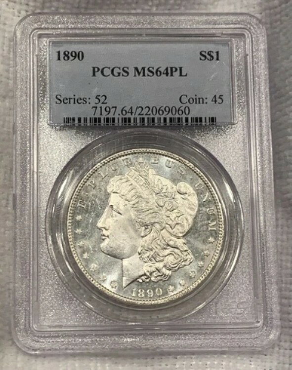 1890年 P モルガン シルバー ダラー PCGS MS64 PL プルーフ ブラストホワイト BU Unc Ms 64