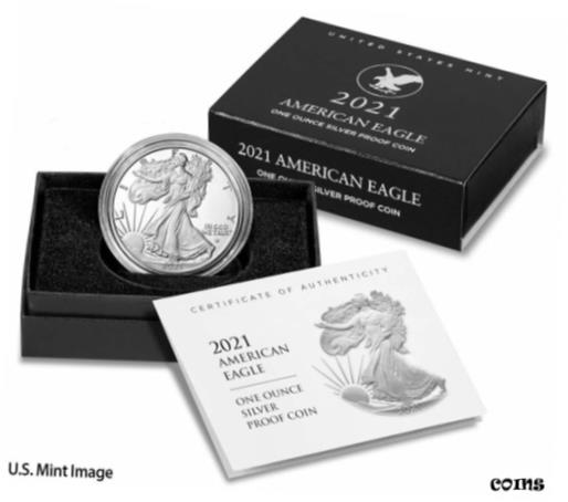 yɔi/iۏ؏tz AeB[NRC RC   [] 2021 W American Eagle Silver One Ounce Dollar Proof Type 2 - US Mint # 21EAN