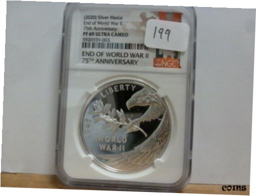 ڶ/ʼݾڽա ƥ    [̵] 2020 End of World War 2- 75th Anniversary 1oz Silver Medal NGC PF69UC #003