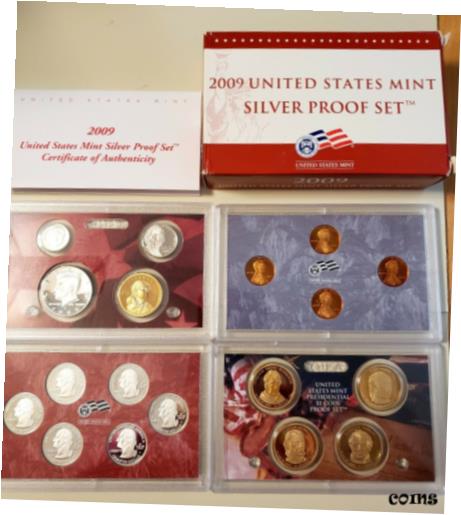 ڶ/ʼݾڽա ƥ    [̵] US Mint 2009 S Silver Proof Set 18 Coin Set in Original Box &COA