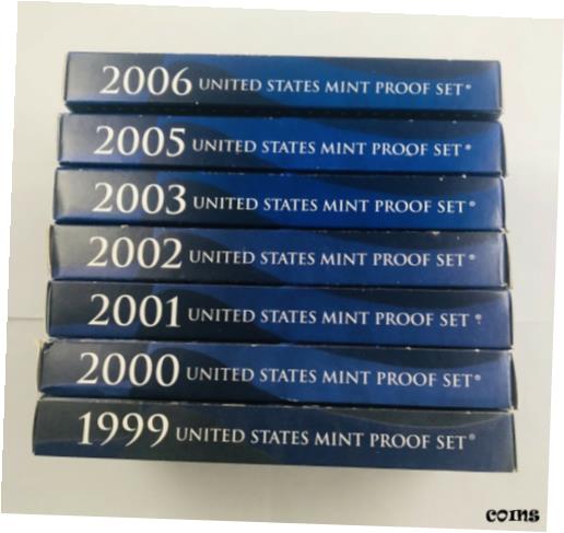 ڶ/ʼݾڽա ƥ Ų 1999 S -2006 S US Mint Proof Sets Run of 7 Sets UNC Clad US Coins [̵] #ocf-wr-009161-381