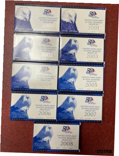 45/50 State Quarters 2000-2008 US Mint Proof Boxed Set (Missing 1999)※関税は当ショップ負担（お客様負担無し）※全国送料無料・海外輸送無料※商品の状態は画像をご確認下さい（極美品・目立った汚れ無し）※輸入品の為英語表記となります※その他ご不明点はお気軽にお問合せ下さい！Country/Region of Manufacture: United StatesCertification: U.S. MintStrike Type: ProofYear: 1999Circulated/Uncirculated: Uncirculated[ご購入前に必ずお読み下さい]親切丁寧に、商品到着までサポート対応させていただきます。■パソコンの画像・画質により色や素材感が、実際の商品と多少異なる場合がございますので予めご了承くださいませ。■お客様のご都合（程度の解釈相違を含む）による商品のご購入後のキャンセル返品は、原則としてお受け致しておりません。未払いのまま2日以上連絡が取れない場合はキャンセルさせて頂きます。その場合、事務局側が自動的に「非常に悪い」の評価を付けてしまいますのでご注意ください。※お支払い頂いた場合は連絡は不要です。※他ショップでも販売しておりますので、稀に在庫がない場合がございます。■不具合での返品は箱などすべてが到着時の状態になるものに限らせていただきます。※当店では不良品はすべて現物確認と不具合の確認を行い対応をさせて頂いております。■お客様のご都合によるご注文確定後の商品のキャンセルにつきましては承っておりません。また、ご入金確認後、またはご決済完了確認後のキャンセルにつきましては、ご注文総額の30％のキャンセル料をご請求させていただきます。■領収書二重発行やトラブル防止のため、領収書発行は行っておりません。事務局側が発行している「支払い明細」が正式な支払い証明となります。支払い明細画面を印刷したものが領収書の代わりになることを各税務署に確認済みです。■年末年始・連休の発送は、業者も休みになる関係でいつもより遅れます。■輸送時の破損の場合は配送業者への報告を行って下さい。報告なしでの対応はできません。■日祝日は定休日とさせていただいております。連絡・発送が出来ませんのであらかじめご了承お願いいたします。■内容は必ずお読みになってからお買い求め下さいますようお願い致します。※在庫状況は常に更新をしておりますが、当社は複数店舗で在庫を共有しているため、ご注文を頂きましても稀に欠品している場合がございます。その際は誠に申し訳ございませんが、その旨をメールまたはお電話にてご連絡させていただきます。ご理解いただけますようお願い申し上げます。親切・丁寧にお取引させていただきますのでよろしくお願いします。 品質保証について 当店の商品の、品質保証についてご紹介いたします。 ▽品質保証書 お買い上げいただく全ての商品に「WORLD RESOURCE品質保証書」をおつけいたします。 これは、WORLD RESOURCEが販売した商品であることを保証するものです。大切に保管してください。 ▽標準保証に関して 当店でご購入頂きました商品は7日以内の標準保証サービスが付属致します。 ※ご購入日につきましては、製品の品質保証書に記載の日付にて確認させていただきます。 ※保証は通常利用時のみの対応となります。 ※ご購入日の確認を致しかねる場合は有償となります。品質保証書は大切に保管して下さい。POINT01　品揃え一番店を目指して 「期待に答えるお店づくりと、時代に合わせたサービスをご提供致します。」 POINT02　多種多様な商品レパートリー 「幅広く、世界の商品をご用意しております。」 POINT03　きっと見つかる！新しい発見 「テレビや雑誌で紹介されたアイテムもいちはやく。」 モットー：丁寧な接客対応 その道数十年のスタッフだからこそできる、“豊富な知識”に基づく商品のご提案。 お探しの商品はお気軽にスタッフにお尋ねください。 「以前は、商品ページあったけど、、、見つからない。」 「初めてアンティークコインの購入をしますが大丈夫ですか？」 「この年代の商品を探していますが、おすすめはありますか？」 「友人にアンティークコインを送りたいけど、おすすめありますか？」 等など、困ったときの質問にも、しっかり対応・お調べ致します。 取寄せ、取り置き等もできますので、商品一覧で見つからなかった商品でも、 スタッフまでお気軽にご相談下さい。 【お問い合わせはお気軽にどうぞ】 suport@world-resource.net