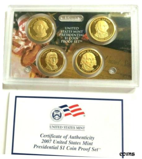 yɔi/iۏ؏tz AeB[NRC RC   [] 2007 US State Mint Presidential 1$ Coin Proof Set 4 US Coins #223